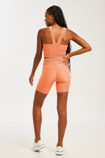 Croco Skin Seamless Shorts Apricot