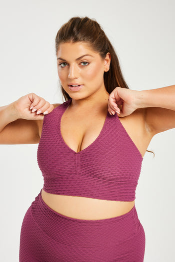 Croco Skin Curvy Top Berry