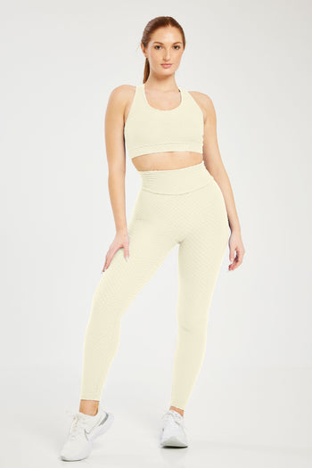 Croco Skin Seamless Leggings French Vanilla