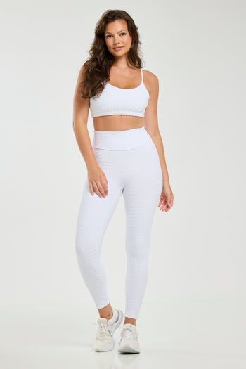 Croco Skin Seamless Leggings White