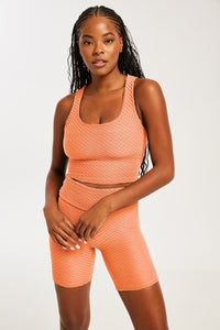 Croco Skin Seamless Shorts Apricot