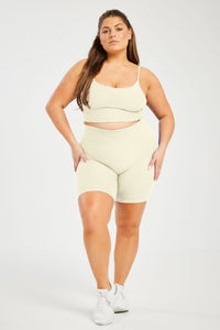 Croco Skin Seamless Shorts French Vanilla