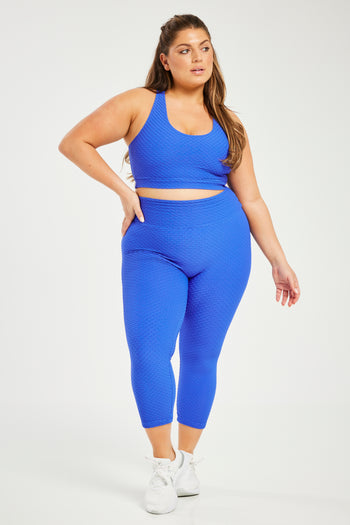 Croco Skin Seamless Cropped Leggings Ocean