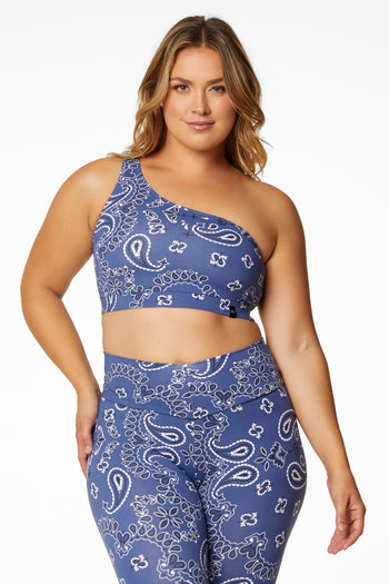 Bandana One Shoulder Top Indigo