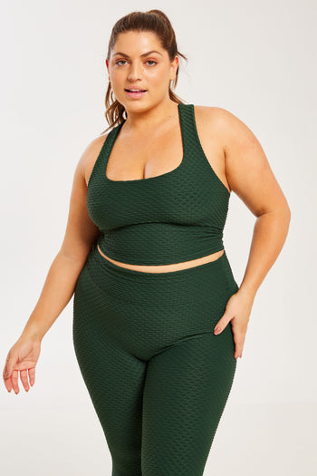 Croco Skin Seamless Leggings Forest Green