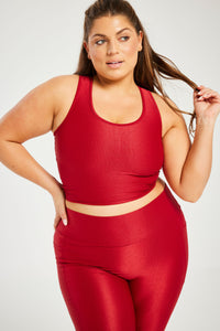 Hi-Shine Cropped Tank Ruby