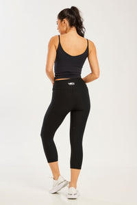 Croco Skin Cropped Leggings Black