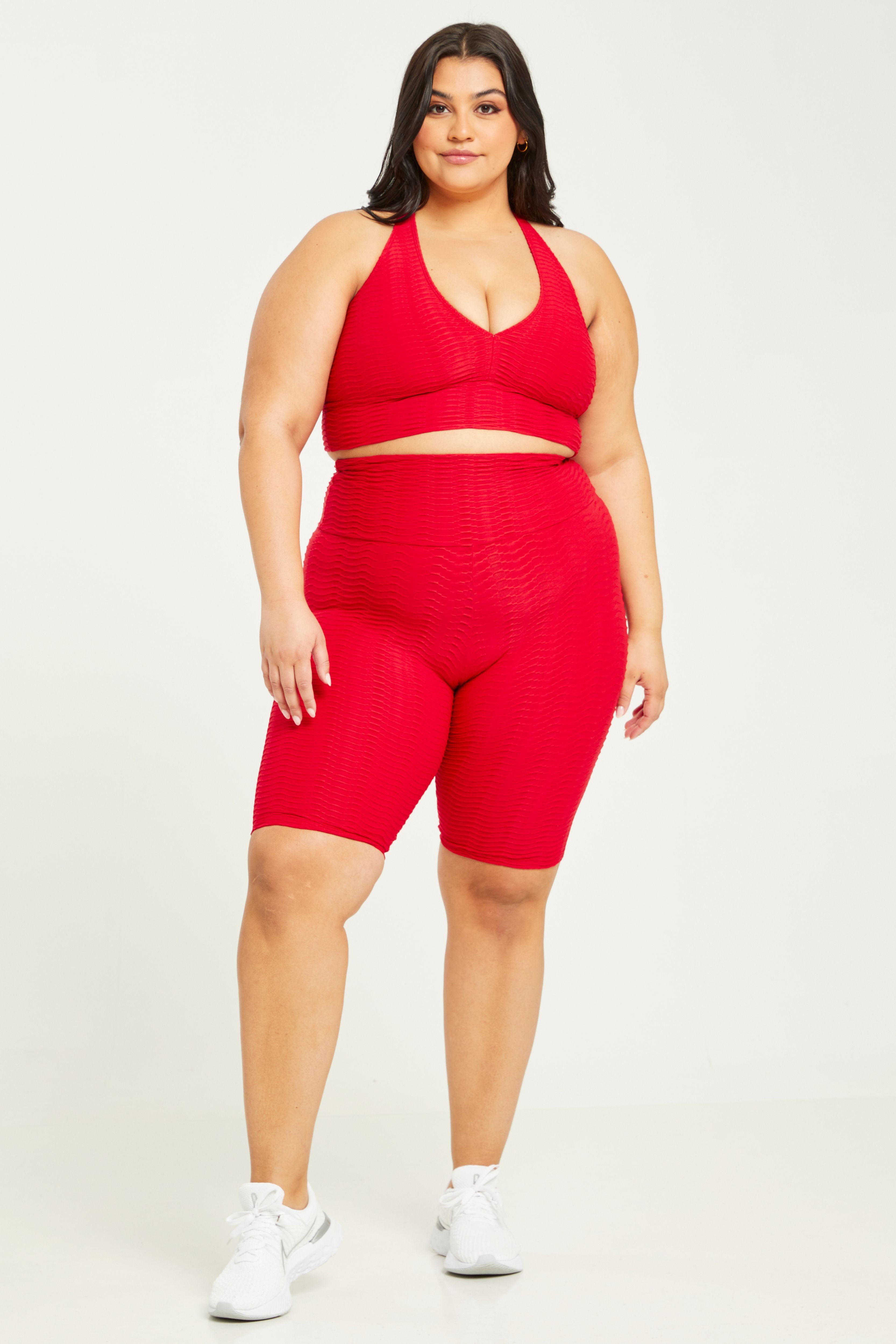 Red biker deals shorts plus size