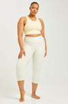 Croco Skin Cropped Leggings French Vanilla (FINAL SALE)