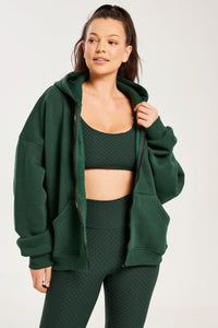 Boyfriend Zip Up Forest Green