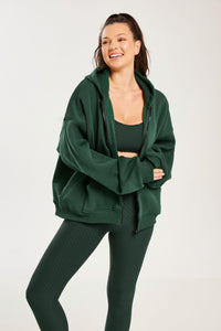 Boyfriend Zip Up Forest Green