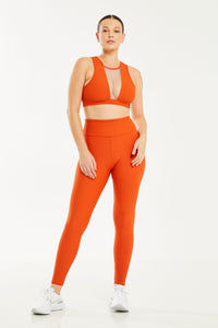 Croco Skin Leggings Paprika