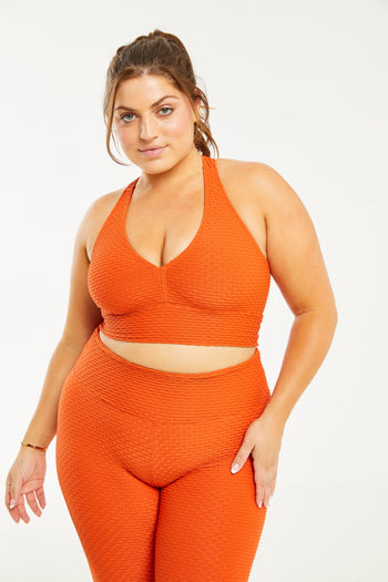 Croco Skin Curvy Top Paprika