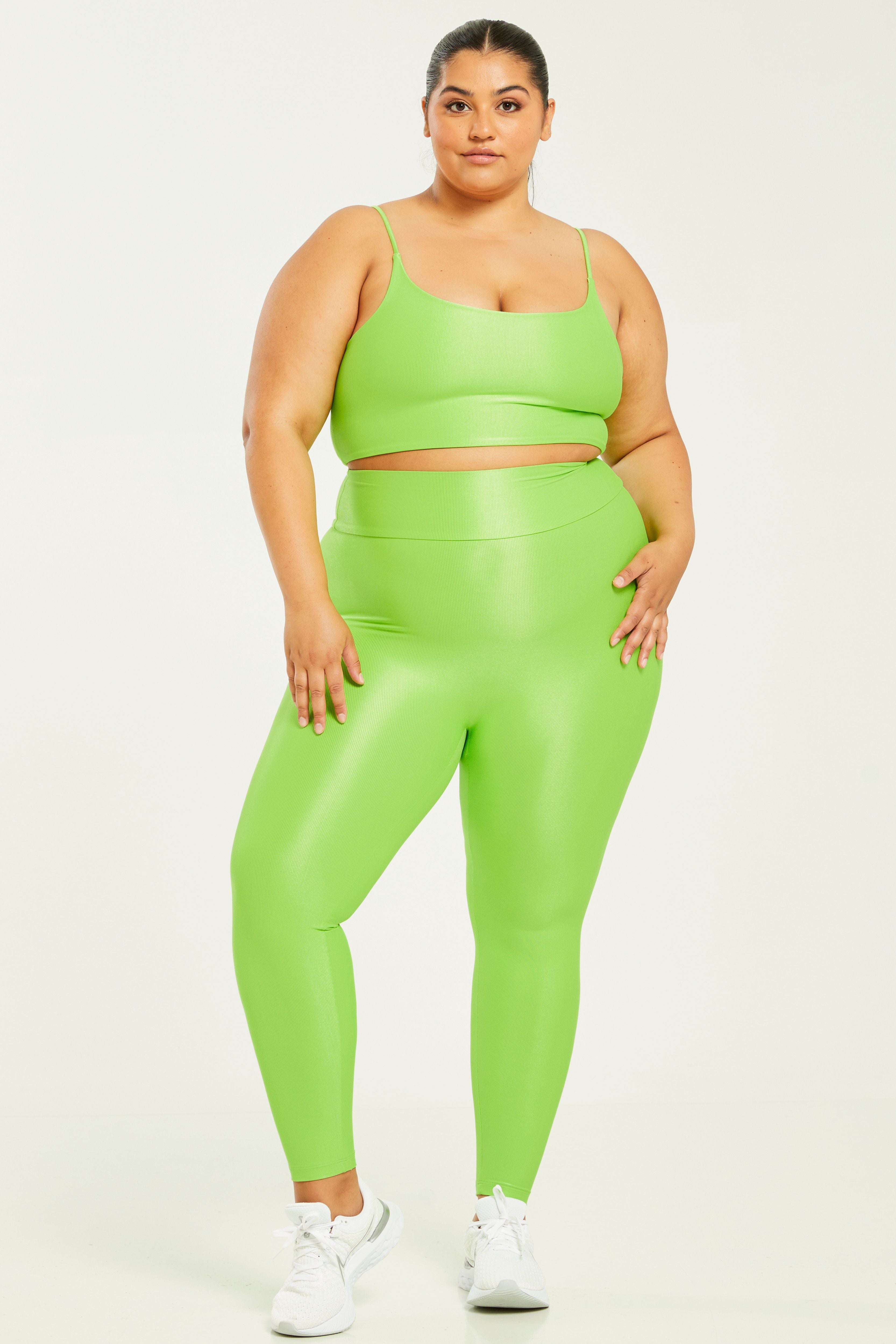 Zumba Shine Bright Crop Leggings - Get In Lime (green) ~ XS & S ~ New!