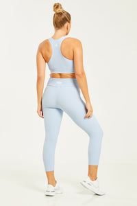 Croco Skin Cropped Leggings Something Blue