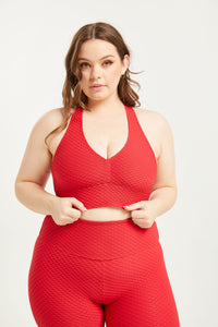 Croco Skin Curvy Top Cherry