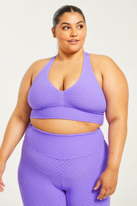 Croco Skin Curvy Top Violet