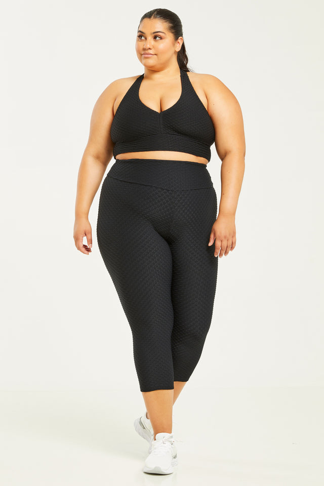 Buy Plus Size Cropped Leggings with Elasticised Waistband