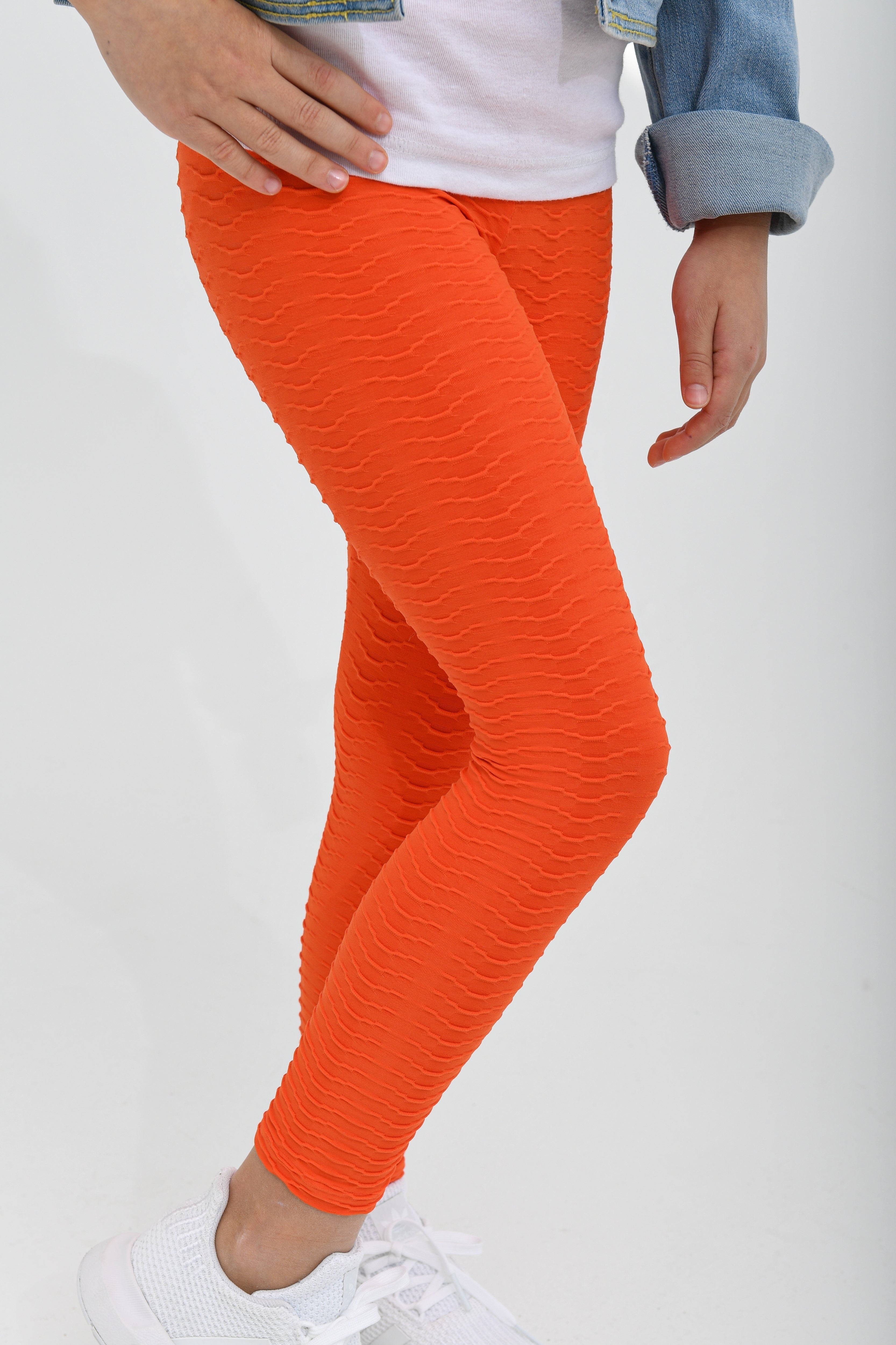 Kids Velocity Active Leggings Orange 