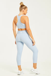 Croco Skin Cropped Leggings Something Blue