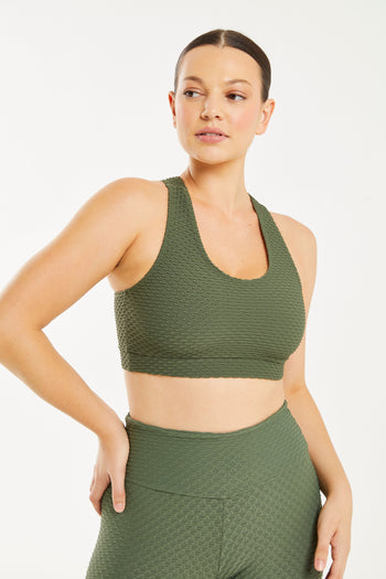 Croco Skin Scoop Top Evergreen (FINAL SALE)