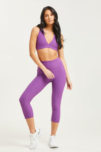 Croco Skin Cropped Leggings Gem