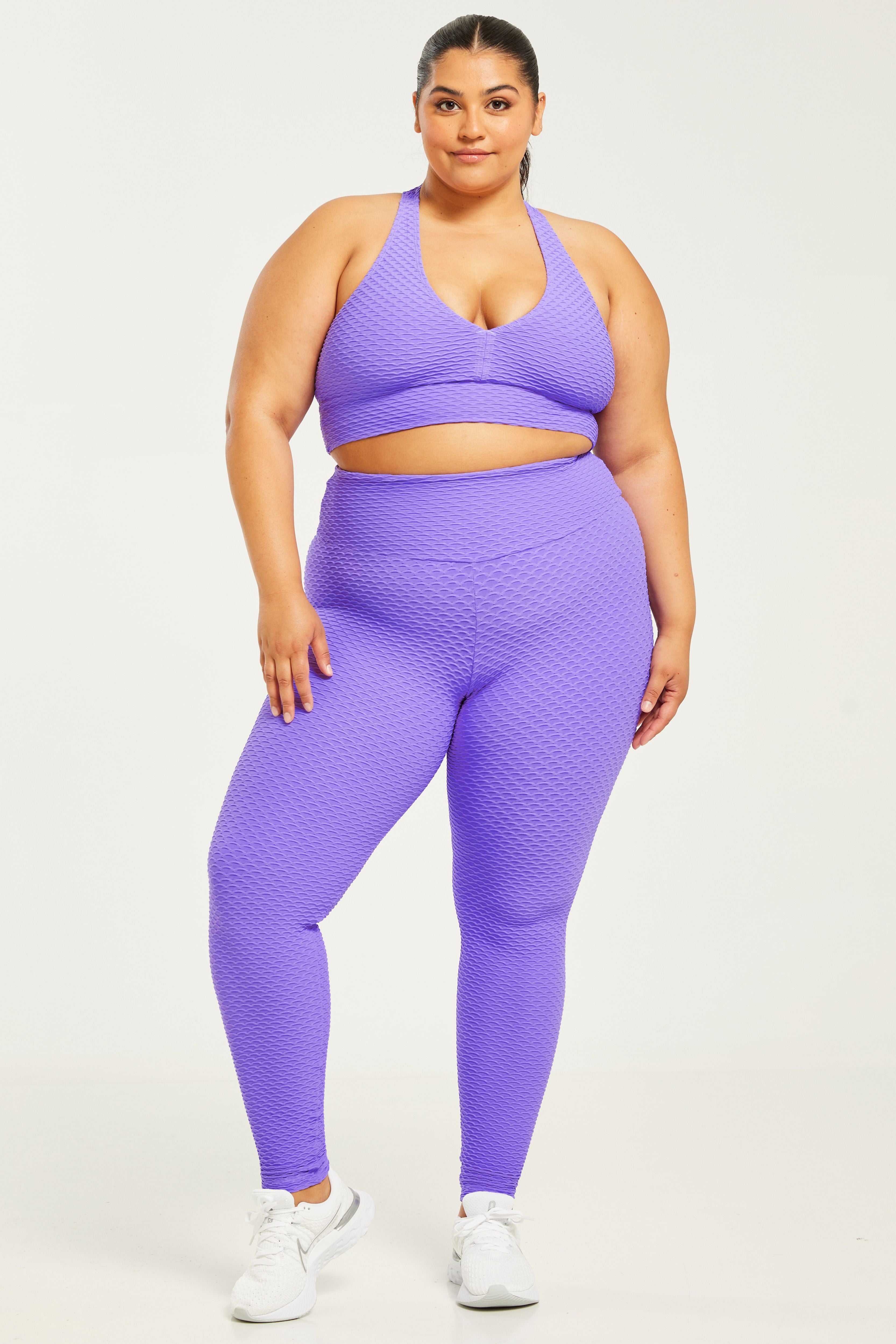 South Beach ruched waistband leggings in violet