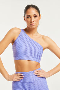 Chrome One Shoulder Top Lavender