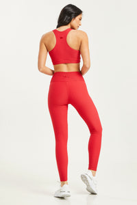 Croco Skin Leggings Cherry