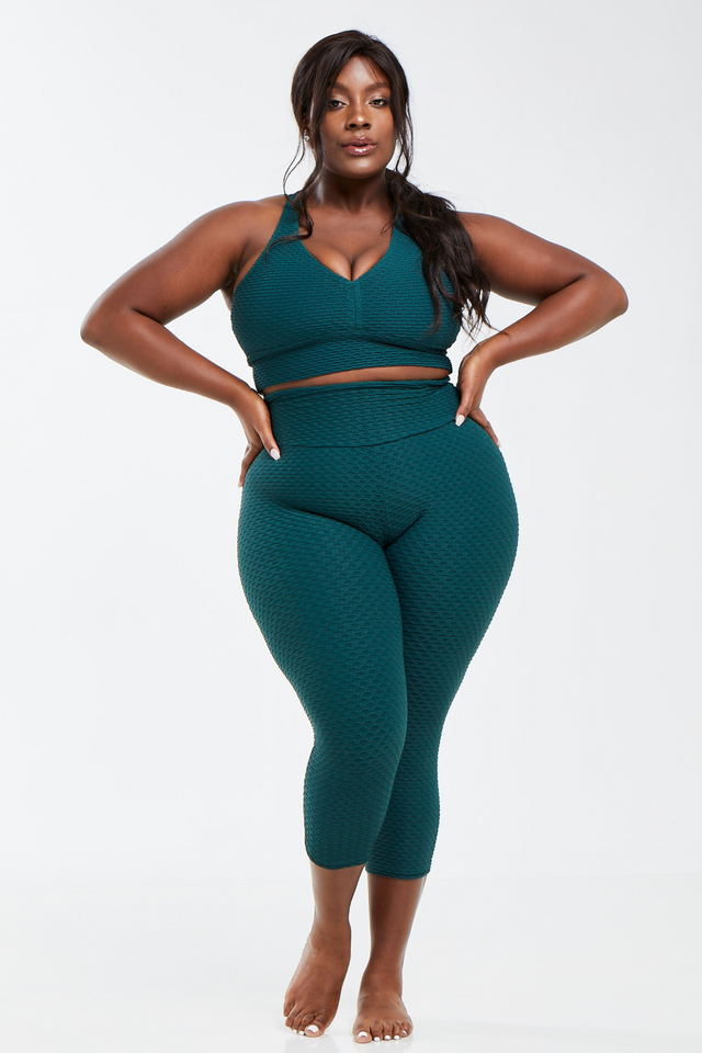 Booty by Brabants Emerald Green Croco Skin Original Cropped Leggings Onesize