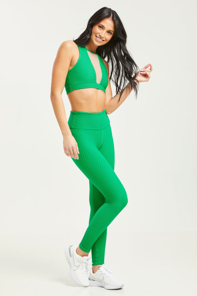 Croco Skin Leggings Kelly Green