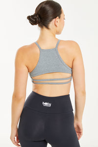 Halter Spandex Top Heather Grey