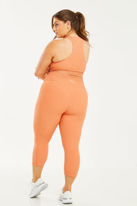 Croco Skin Cropped Leggings Apricot