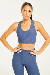 Croco Skin Scoop Top Indigo