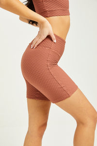 Croco Skin Shorts Cinnamon