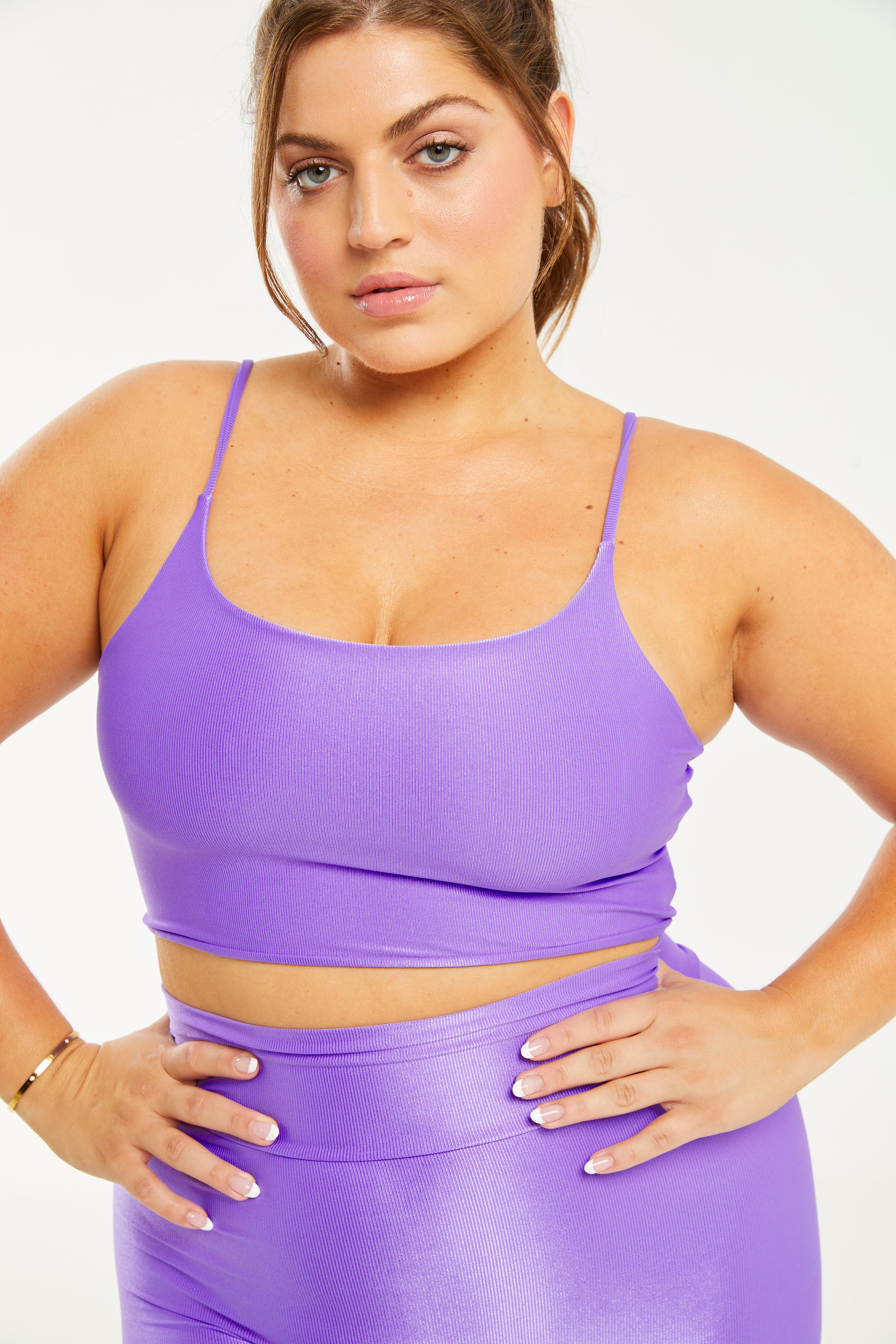 Women's Light Support Brushed Sculpt Bold Stitch Sports Bra - All In  Motion™ Lavender XXL