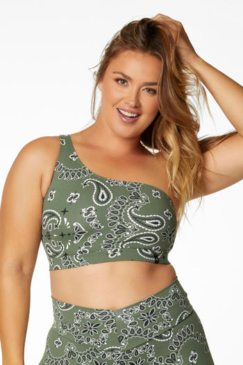 Bandana One Shoulder Top Evergreen (FINAL SALE)