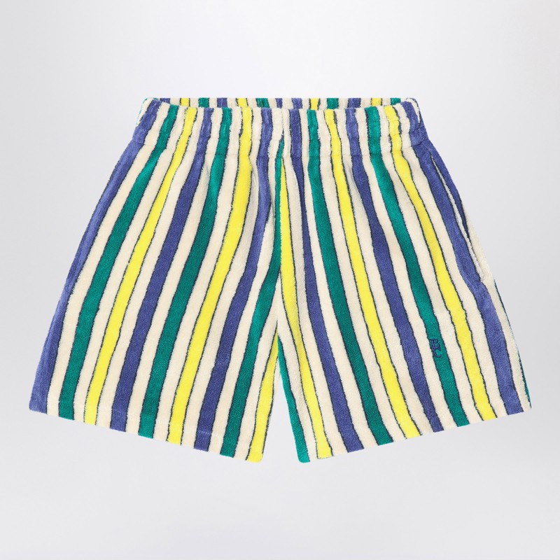 Multicolour Striped Terry Shorts
