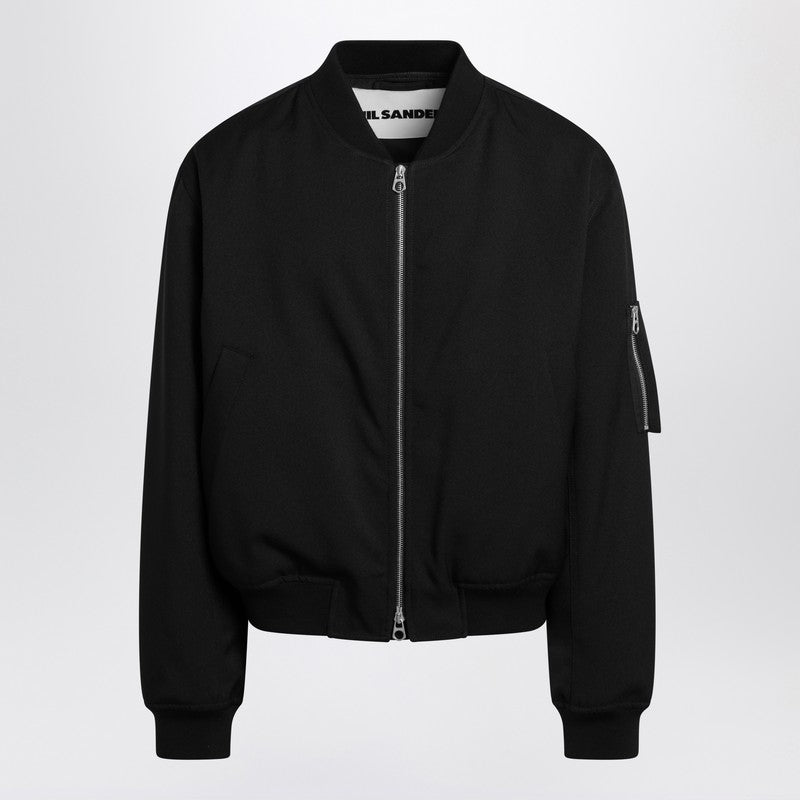 Black Zipped Bomber Jacket