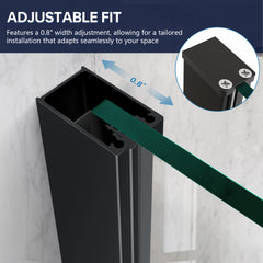 AquivaCoast Shower Screen with adjustable fit up to 0.8 inch out of plumb adjustment