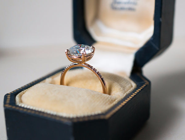 simple pave solitaire engagement ring