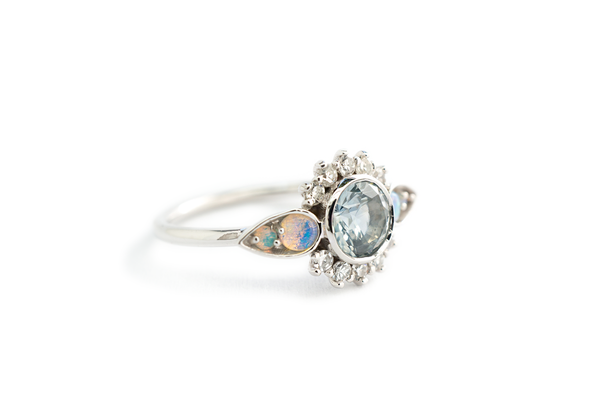 Snow Queen Montana Sapphire, Diamond, and Opal Ring – S. Kind & Co