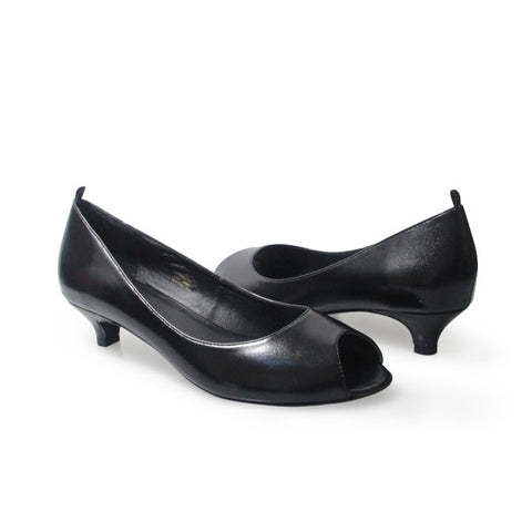 Karla Peep Toe Kitten Heel Court Shoe – Vertigo Shoes