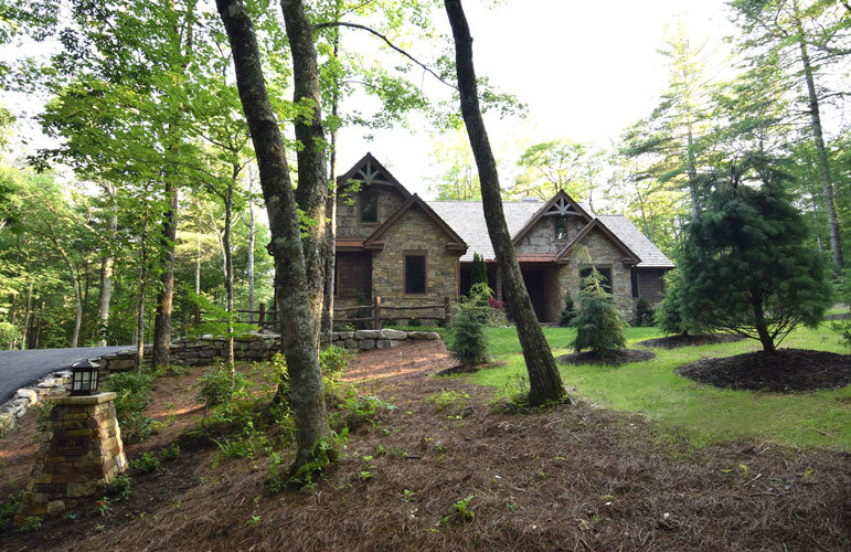 Natural landscaping of The Hardesty house plan 1287