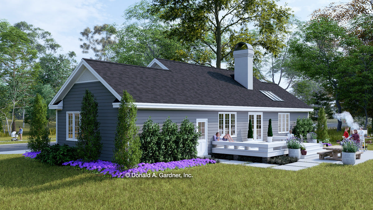 Rear rendering of The Hawthorne house plan 265.