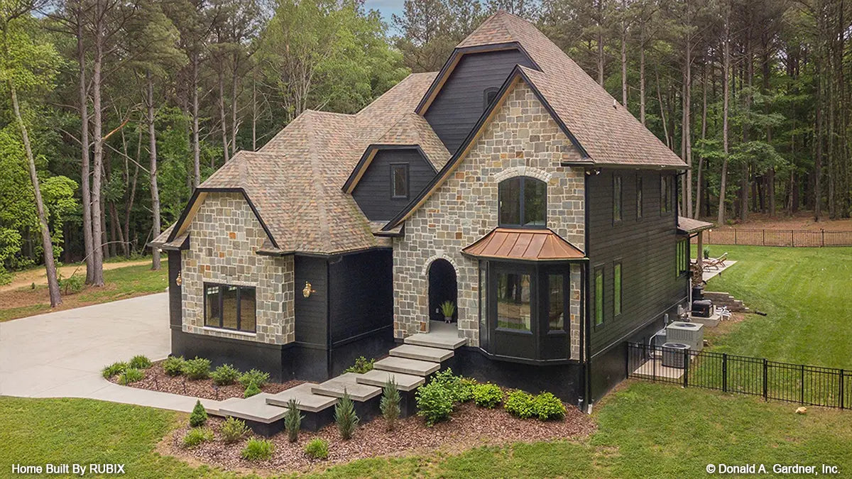 Front exterior of The Rometta house plan 1210.