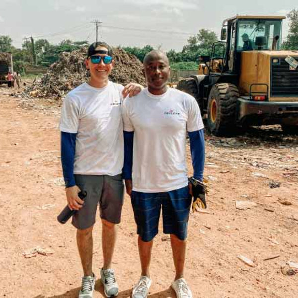 Alt: Mayekoo team members at a beach clean up in Africa.
