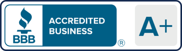 BBB Accredited Business with A+ rating badge.