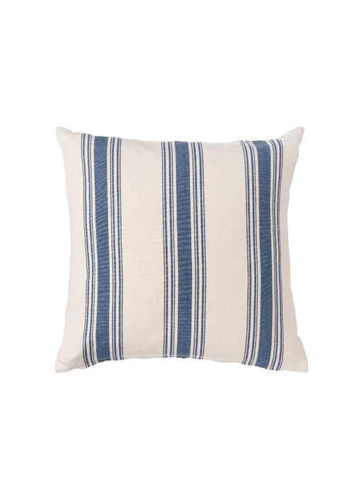 Blue Stripe Linen Cotton Fabric  Hand Woven for Cushions and