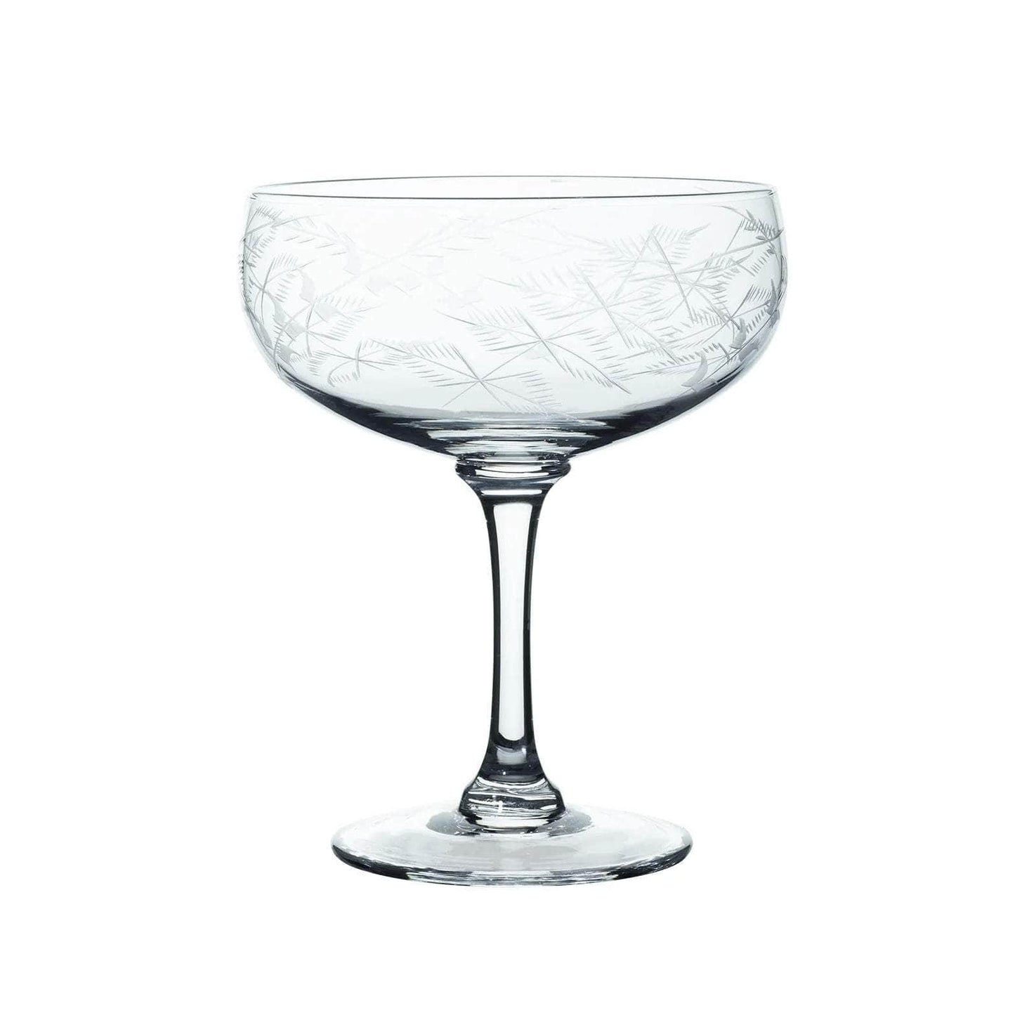 Crystal Cocktail Glasses with Spears Design, Set of Four